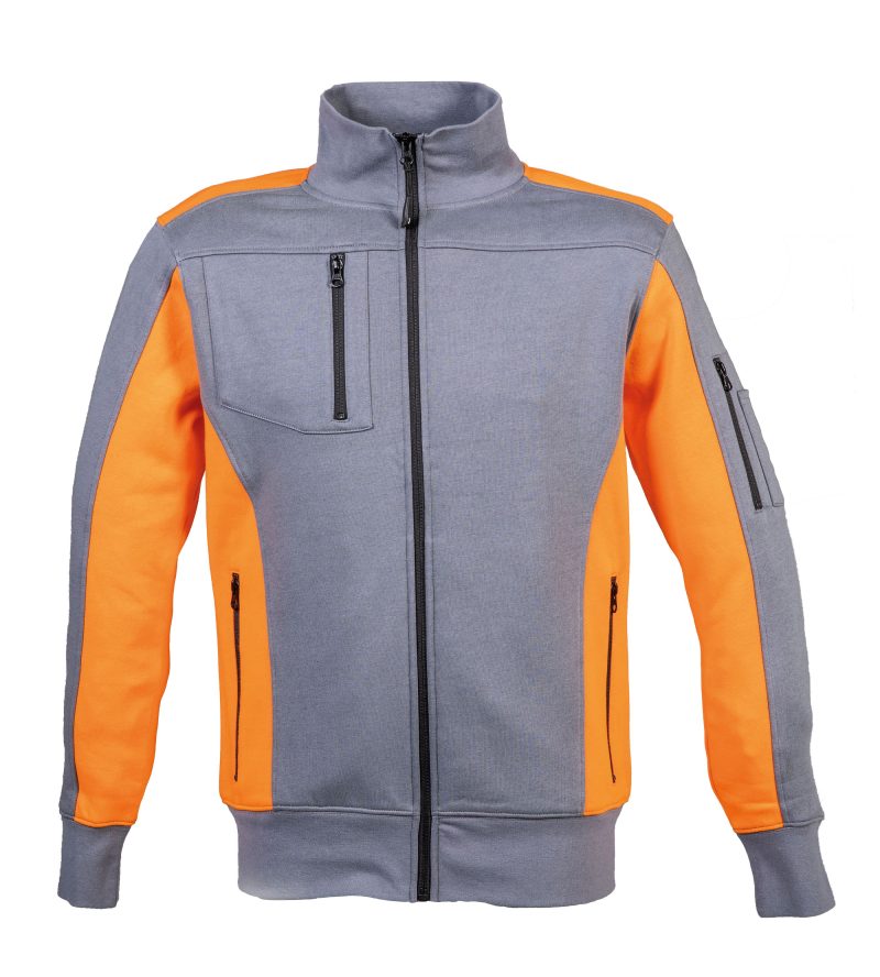 Felpa uomo personalizzabile JRC Cambridge - grigio-arancione