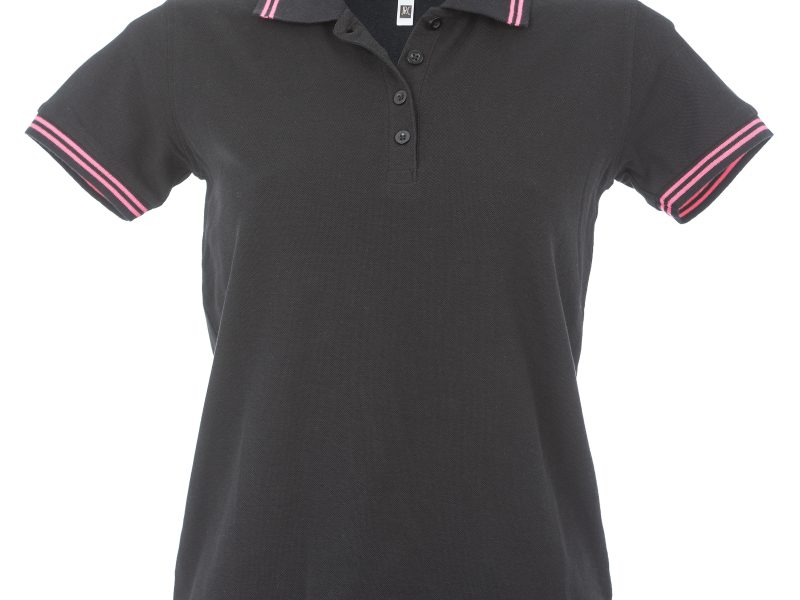 Polo donna personalizzabile nera fucsia - JRC Paris Lady