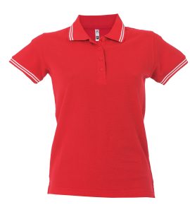 Polo donna personalizzabile rossa bianca - JRC Paris Lady