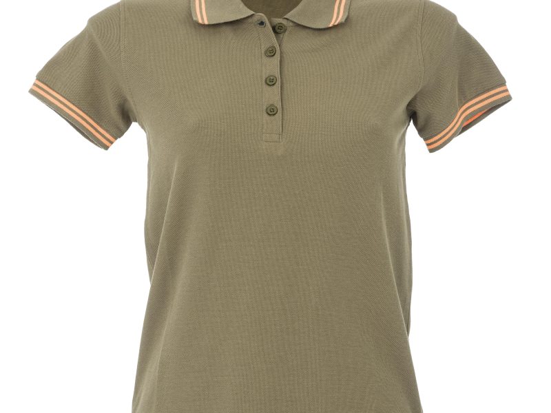 Polo donna personalizzabile verde arancione - JRC Paris Lady