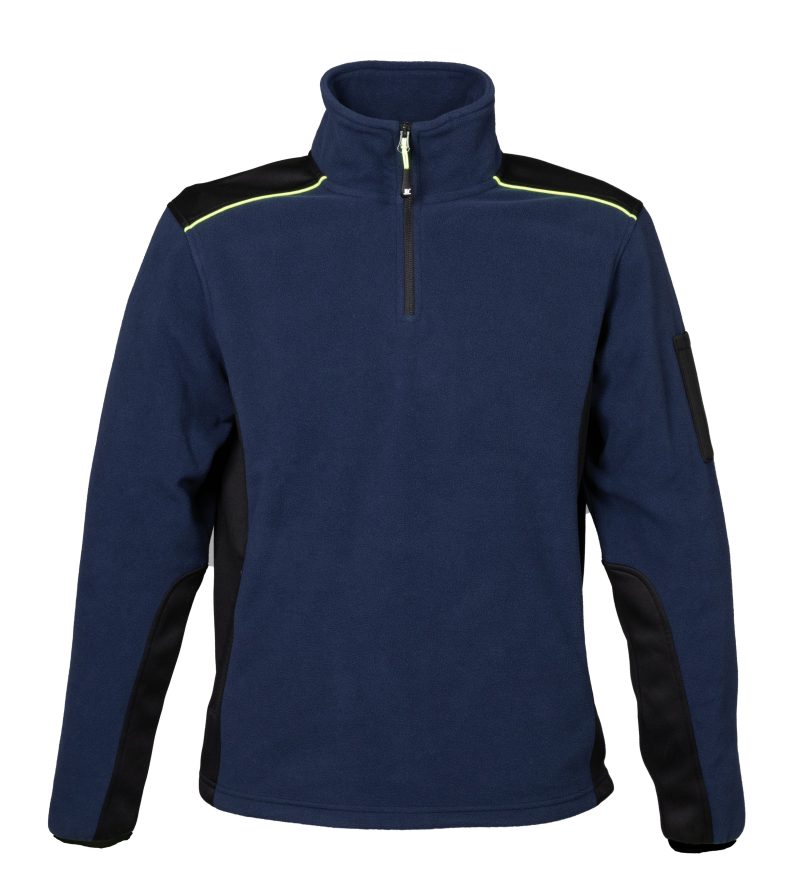 Felpa in pile bicolore personalizzabile JRC Pile Livigno - navy e nero