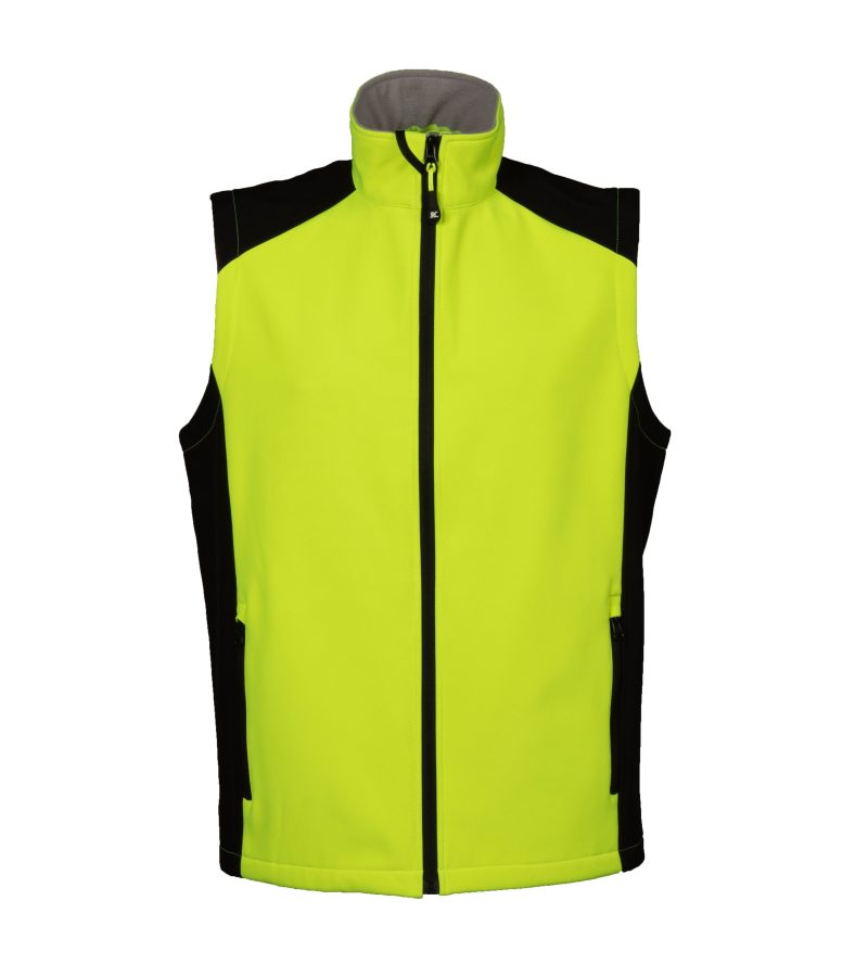 Gilet bicolore in softsheel da uomo JRC Campiglio - giallo fluo e nero