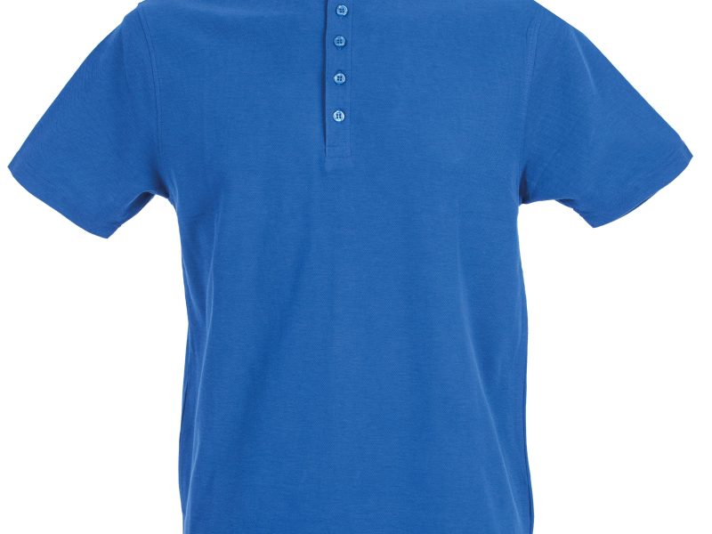 Polo alla coreana personalizzabile blu - JRC Kuwait