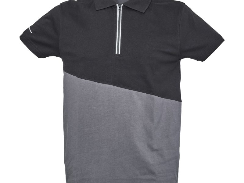 Polo uomo bicolore personalizzabile JRC Gibilterra - grigio e nero