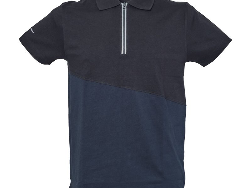 Polo uomo bicolore personalizzabile JRC Gibilterra - navy e nero