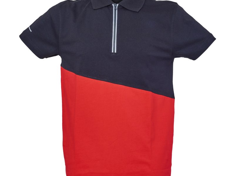 Polo uomo bicolore personalizzabile JRC Gibilterra - rosso e nero