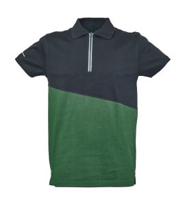 Polo uomo bicolore personalizzabile JRC Gibilterra - verde e nero