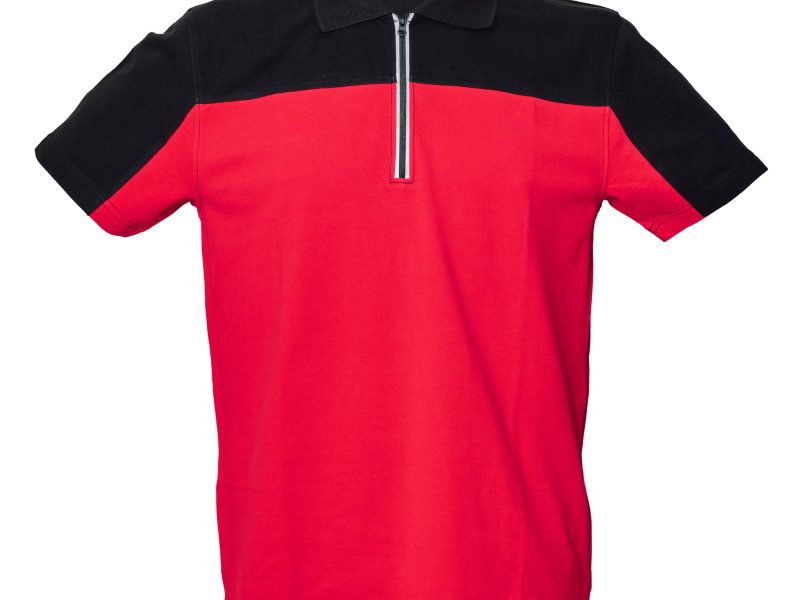 Polo uomo bicolore personalizzabile rosso e nero - JRC Gorizia