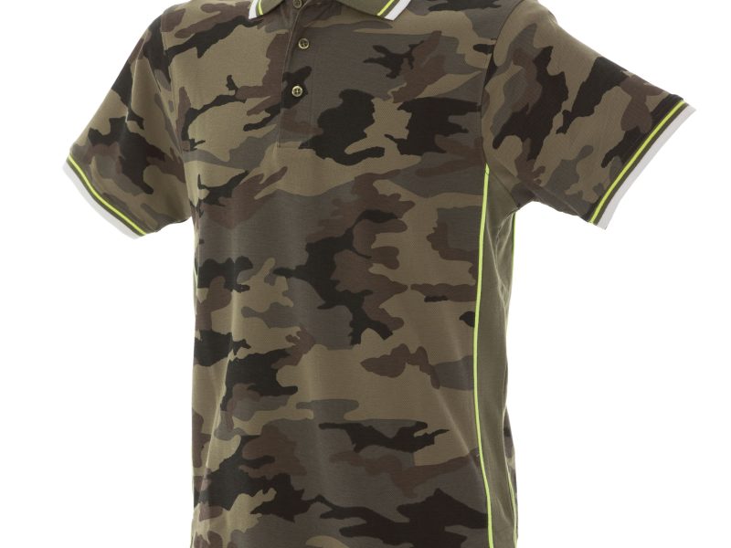 Polo uomo personalizzabile camouflage e verde militare - JRC Ankara