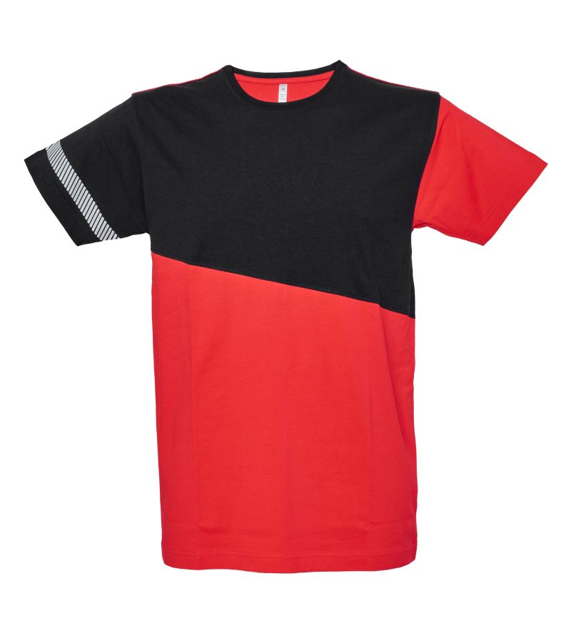 T-shirt bicolore girocollo nera e rossa - JRC Maastricht