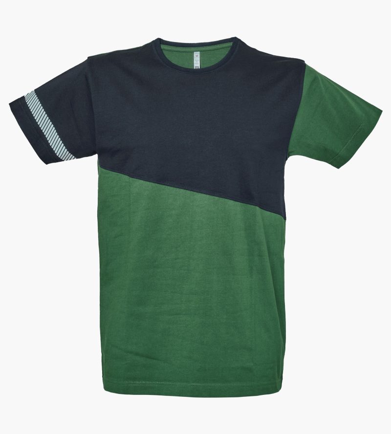 T-shirt bicolore girocollo nera e verde - JRC Maastricht