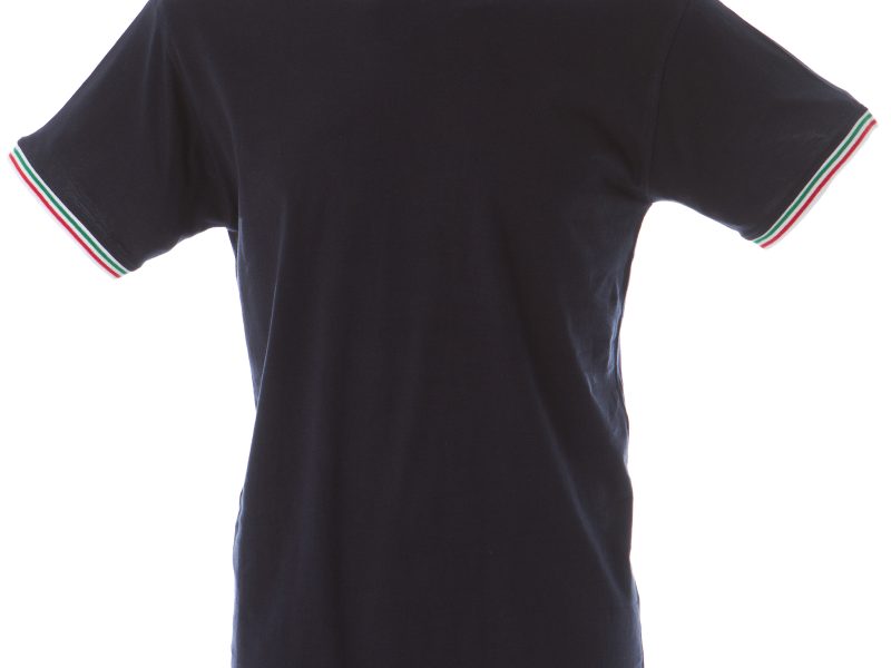 T-shirt navy girocollo con tricolore - JRC Udine