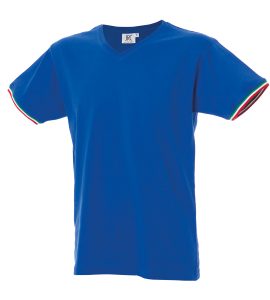 T-shirt scollo a V tricolore blu - JRC Milano