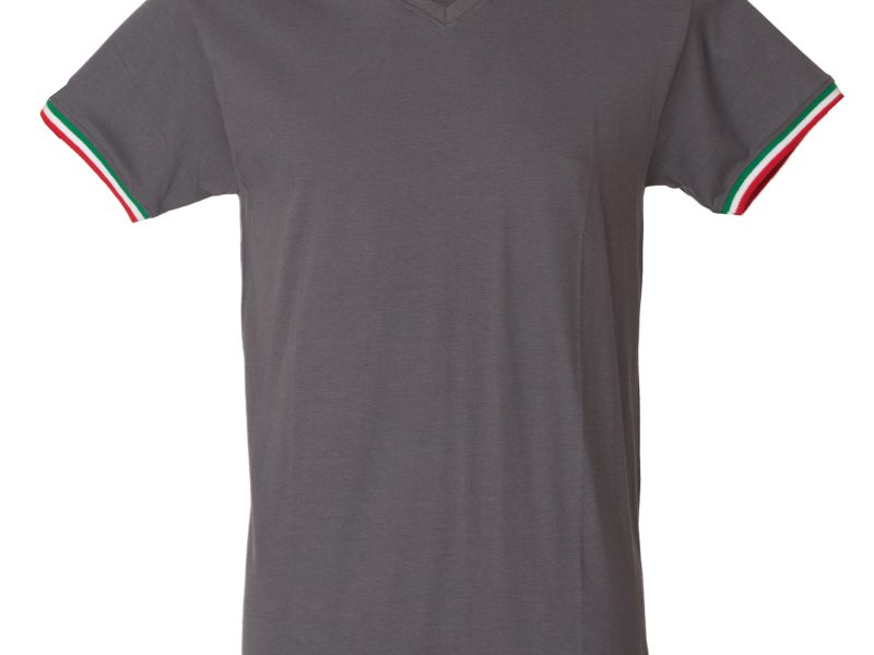 T-shirt scollo a V tricolore grigia - JRC Milano