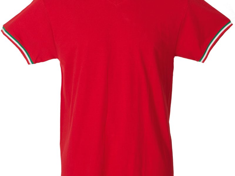 T-shirt scollo a V tricolore rossa - JRC Milano