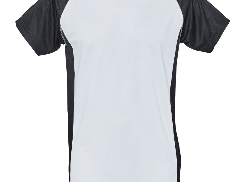 T-shirt sportiva personalizzabile bianca e nera - JRC Montevideo