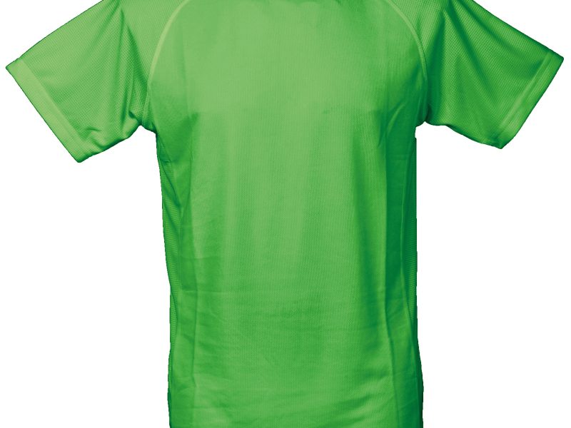 T-shirt sportiva personalizzabile verde fluo - JRC Montevideo